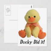Ducky deed het! briefkaart (Voorkant / Achterkant)