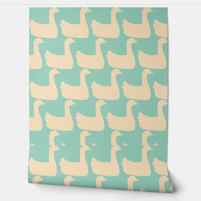 Ducky Duck Decorator LT Blauwgroen Behang (Afrollen)