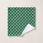 Ducky Duck Diagonaal Dk Groen     Bad Handdoek (Wasdoekje)