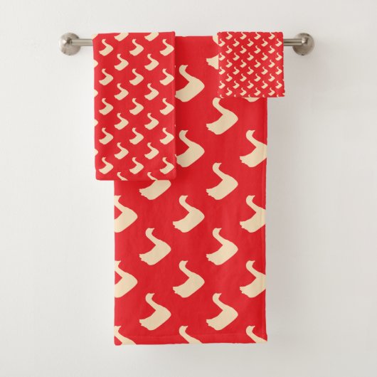 Ducky Duck Diagonaal Rood Kids     Bad Handdoek (Insitu)