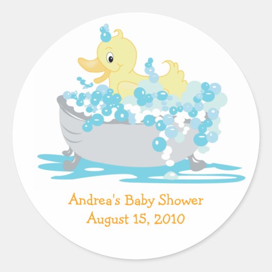 Ducky Duck in Tub Favor Stickers (Voorkant)