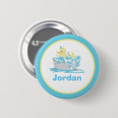 Ducky Duck in Tub Personal Button Sjabloon (Voorkant /achterkant)