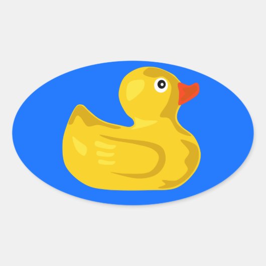 Ducky Duck Ovale Sticker (Voorkant)