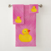 Ducky Duck Pink Girly Bathroom Bad Handdoek (Insitu)