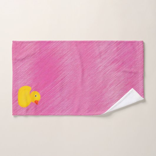 Ducky Duck Pink Girly Bathroom Bad Handdoek (Handdoek)