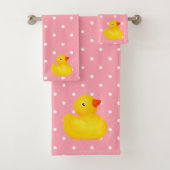 Ducky Duck Pink Girly Bathroom Bad Handdoek (Insitu)