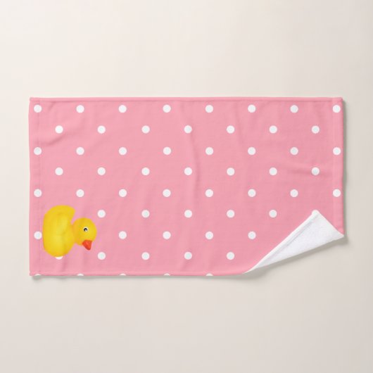 Ducky Duck Pink Girly Bathroom Bad Handdoek (Handdoek)
