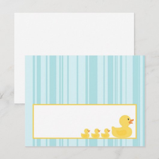 Ducky Ducky Bubbles voor schrijfbare plaatskaart Briefkaart (Voorkant / Achterkant)