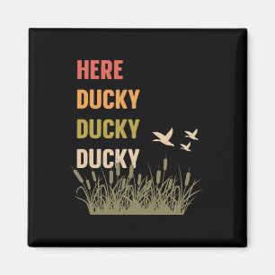 Ducky Ducky Ducky Funny Duck roept Duck Hu op Magneet
