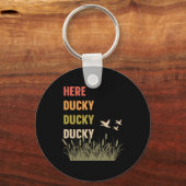 Ducky Ducky Ducky Funny Duck roept Duck Hu op Sleutelhanger (Voorkant)