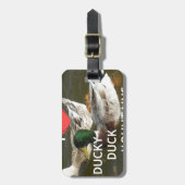 Ducky eend bergen. bagagelabel (Voorkant verticaal)