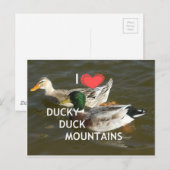 Ducky eend bergen. briefkaart (Voorkant / Achterkant)