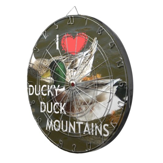 Ducky eend bergen. dartbord (Voorkant Rechts)