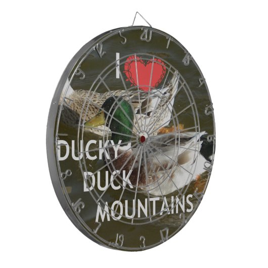 Ducky eend bergen. dartbord (Voorkant Links)