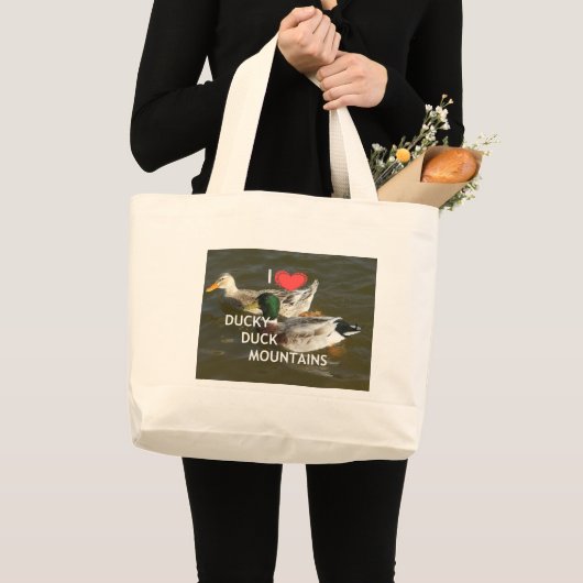 Ducky eend bergen. grote tote bag (Voorkant (product))