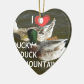 Ducky eend bergen. keramisch ornament (Links)