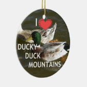 Ducky eend bergen. keramisch ornament (Rechts)