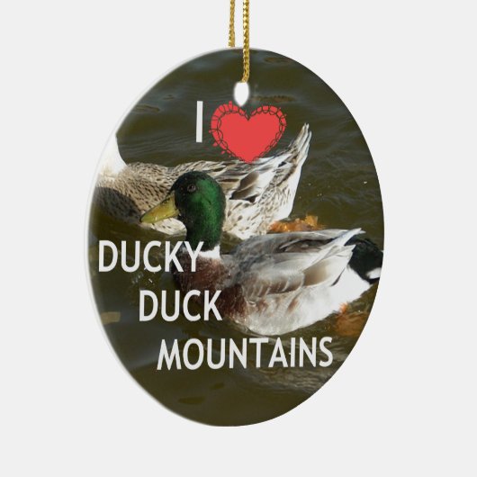 Ducky eend bergen. keramisch ornament (Rechts)