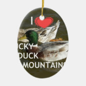 Ducky eend bergen. keramisch ornament (Voorkant)
