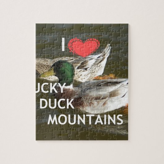 Ducky eend bergen. legpuzzel (Verticaal)
