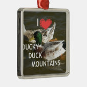 Ducky eend bergen. metalen ornament (Rechts)