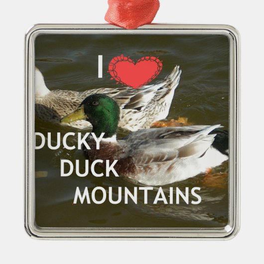 Ducky eend bergen. metalen ornament (Voorkant)