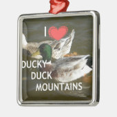 Ducky eend bergen. metalen ornament (Links)