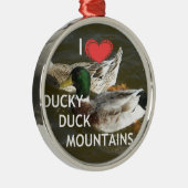 Ducky eend bergen. metalen ornament (Rechts)