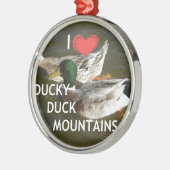 Ducky eend bergen. metalen ornament (Links)