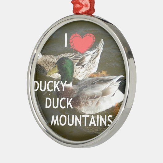 Ducky eend bergen. metalen ornament (Links)