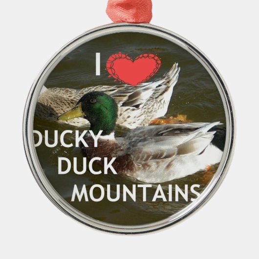 Ducky eend bergen. metalen ornament (Voorkant)