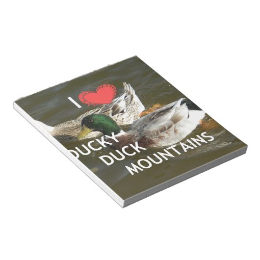 Ducky eend bergen. notitieblok (Schuin)