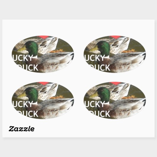 Ducky eend bergen. ovale sticker (Vel)