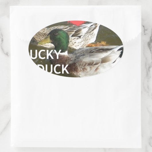 Ducky eend bergen. ovale sticker (Tas)