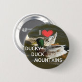 Ducky eend bergen. ronde button 5,7 cm (Voorkant /achterkant)