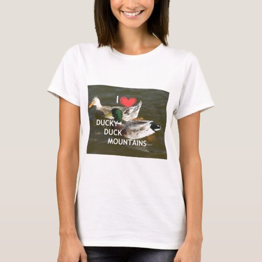 Ducky eend bergen. t-shirt (Voorkant)