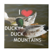Ducky eend bergen. tegeltje (Voorkant)