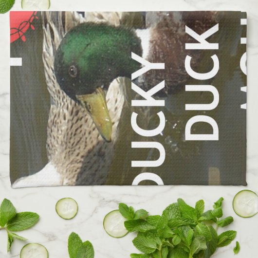 Ducky eend bergen. theedoek (Gevouwen)