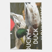 Ducky eend bergen. theedoek (Verticaal)