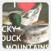 Ducky eend bergen. vierkante sticker (Voorkant)