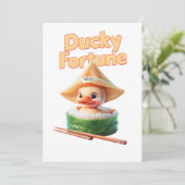 Ducky Fortunes - Kawaii Duckling Uitnodiging (Staand voorkant)