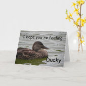 Ducky gevoel kaart (Gele Bloem)