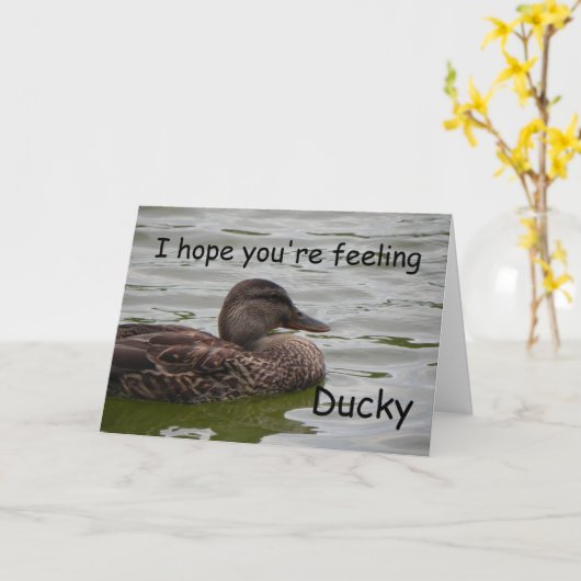 Ducky gevoel kaart (Gele Bloem)