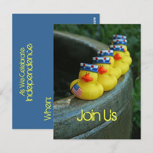 Ducky Independence Day Briefkaart (Voorkant / Achterkant)