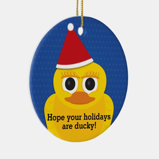 Ducky-kersteendenversiering Keramisch Ornament (Rechts)