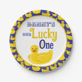Ducky Lucky One eerste verjaardag uitnodiging Papieren Bordje