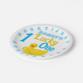 Ducky Lucky One eerste verjaardag uitnodiging Papieren Bordje (Gekanteld)