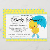 Ducky met Baby shower van de Umbrella Kaart (Voorkant / Achterkant)