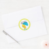 Ducky met Baby shower van de Umbrella Ronde Sticker (Envelop)
