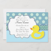Ducky Modern Baby shower Invitation Kaart (Voorkant)